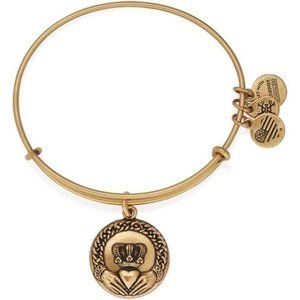 ALEX AND ANI CLADDAGH CHARM BRACELET/ BANGLE GOLD TONE